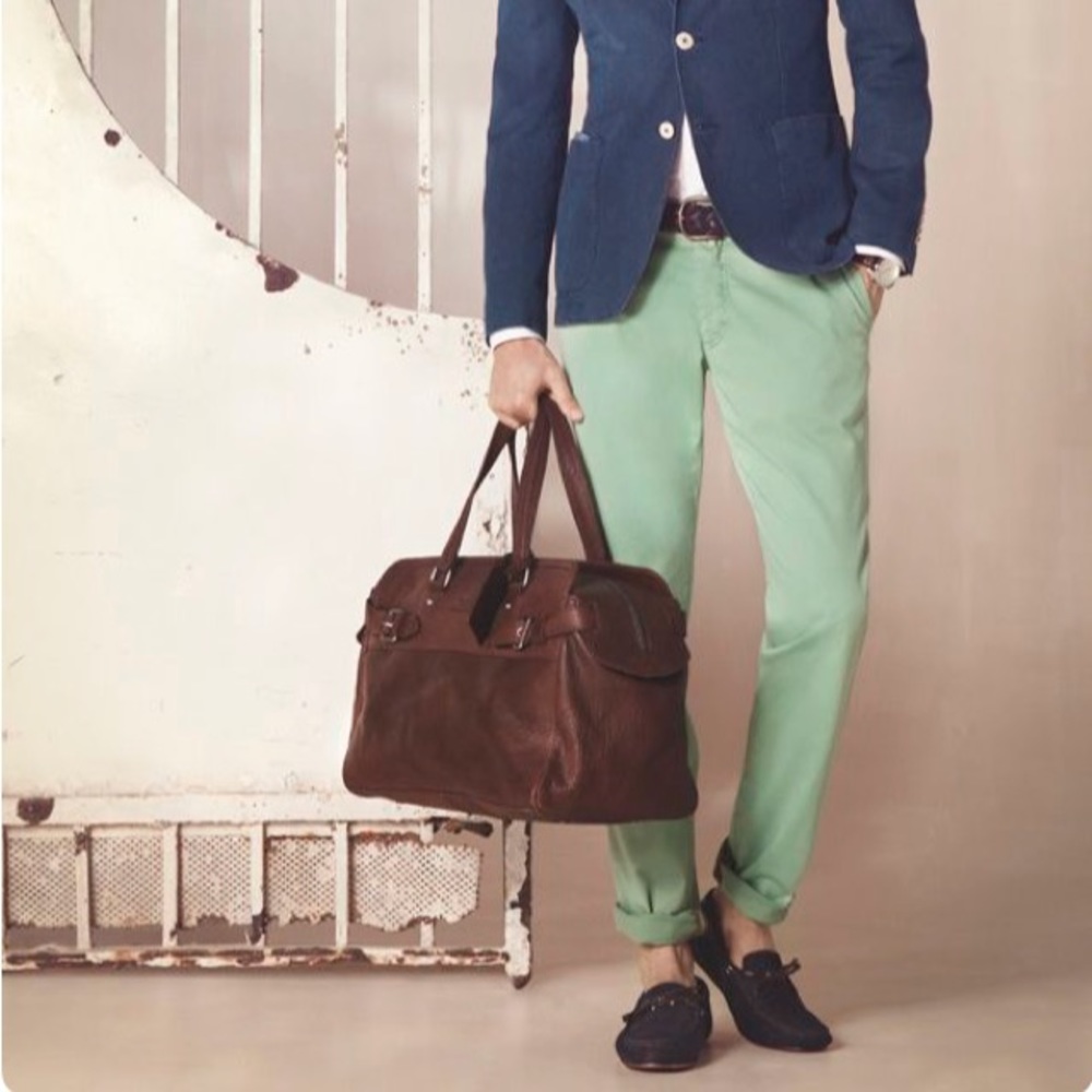 Mint color chinos